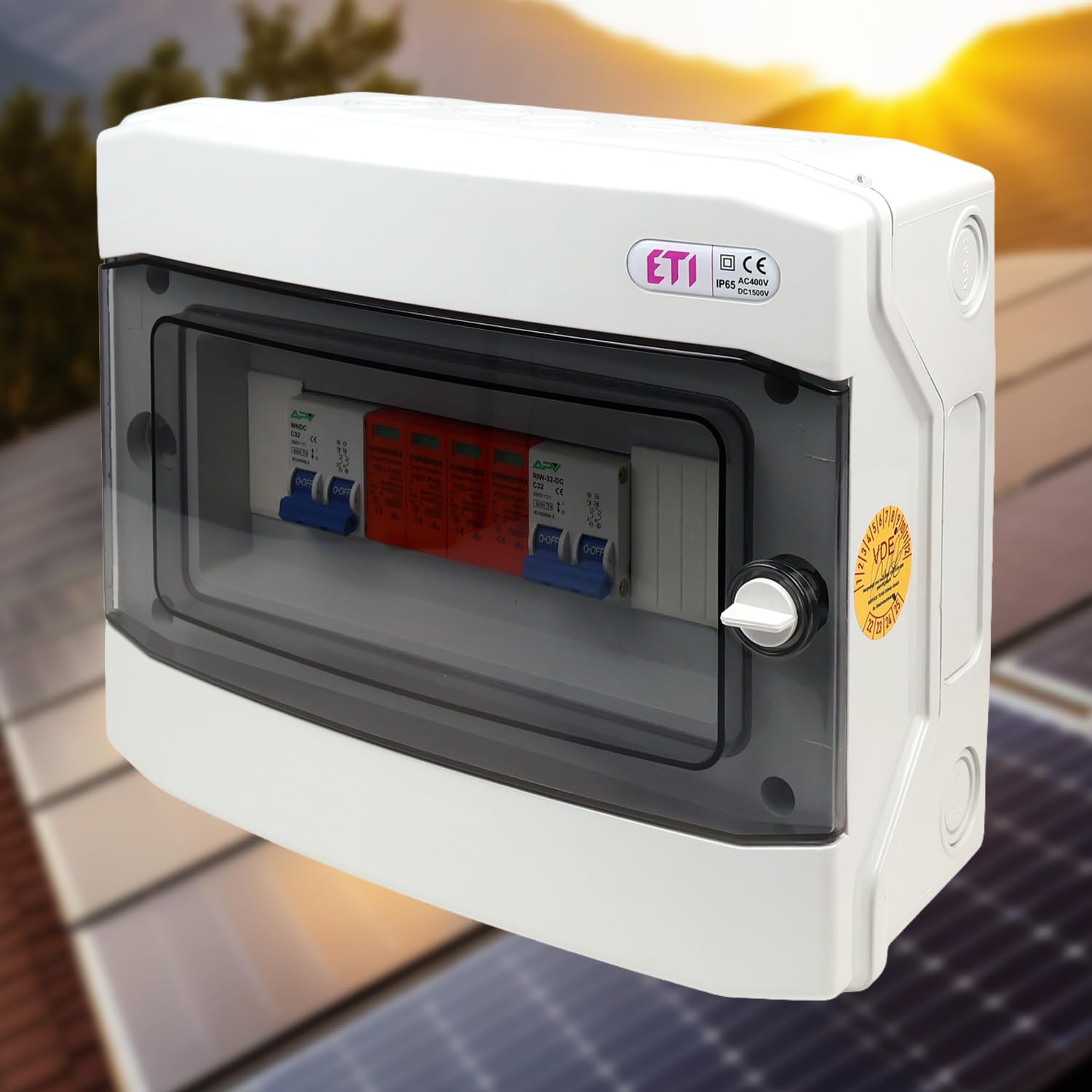 GAK 7873 PV-Generatoranschlusskasten 2 Strings – 32 A, 500 V, IP65, mit LS & Überspannungsschutz – BaSBa Sicherungsbox für Photovoltaikanlagen