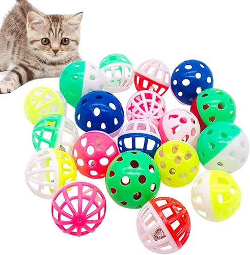Miniatura 9 de PET SHOW 20 bolas rebotadoras interactivas de 1.2 pulgadas para gatos de interior, regalo de cumpleaños, bola de goma colorida con alta elasticidad