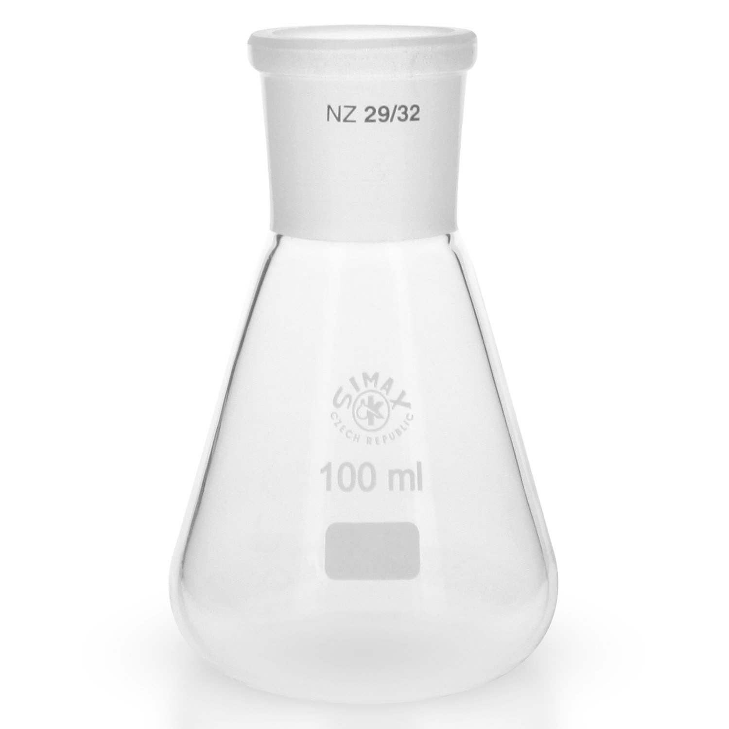 6x Erlenmeyerkolben 100ml mit Normschliff 29/32 aus hitzefestem Borosilikatglas 3.3 (Laborglas)