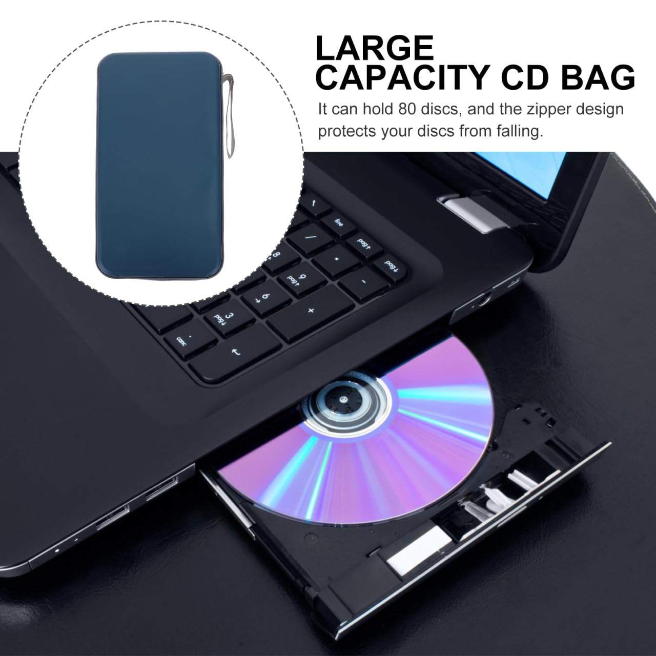 Alipis CD Bag, CD Storage Bag for Car and Home, CD DVD Disc Rangement for 80 – Pochette de Rangement Portable pour CD/DVD, Valise de Stockage Multimédia pour Voiture, Bureau et Maison, Idéal Cadeau