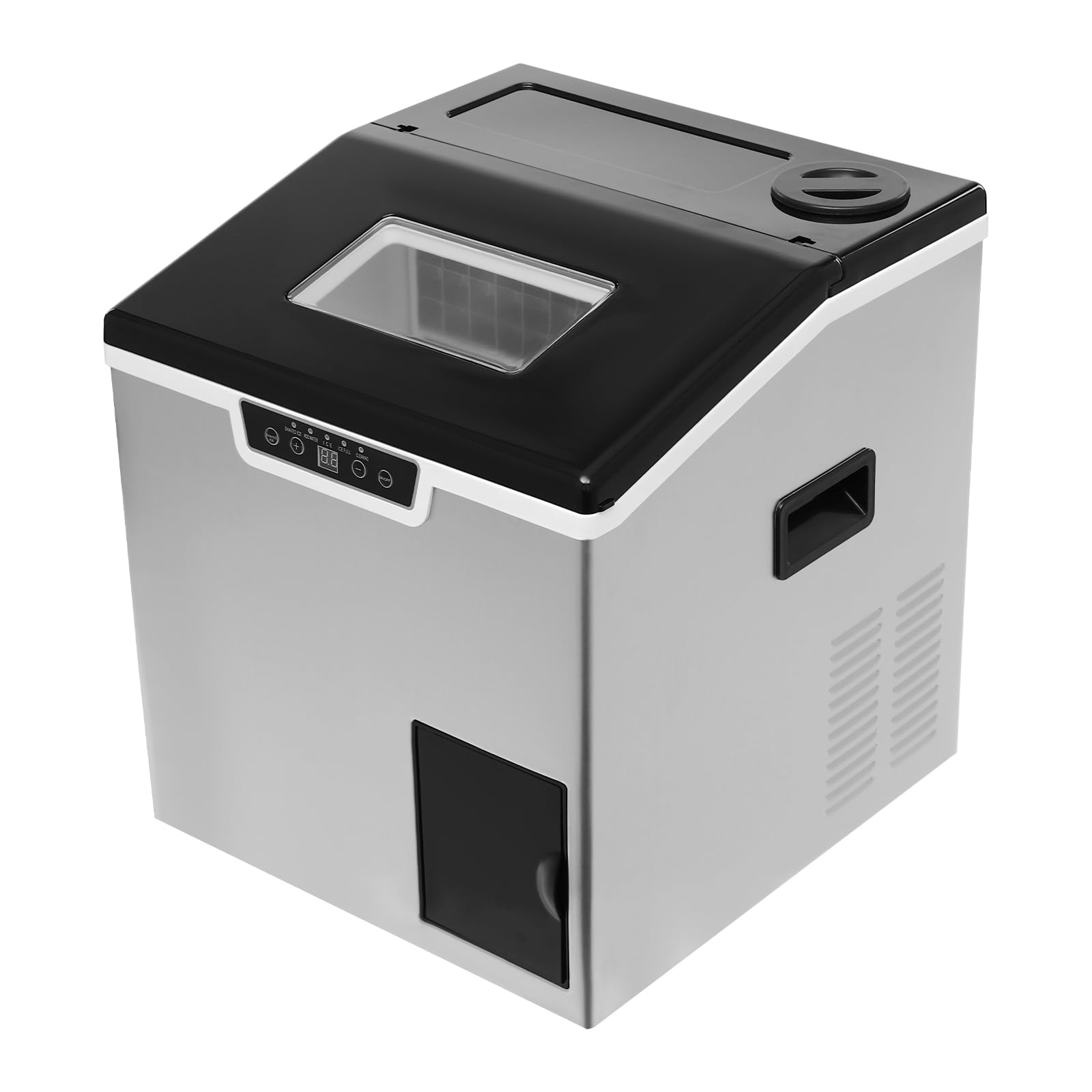 Ice Makers Countertop, Portable Countertop Nugget Ice Maker Capacity 2.2lbs Ice Crushing Pebble Stainless Steel With Self Cleaning & LED Touch Panel/Container/Ice Scoop For Home Bar Camping RV on Fridge.com - View 5