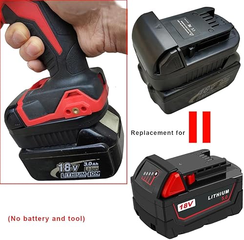 Miniatura 6 de QINIZX Adaptador de batería para batería de litio Makita de 18 V a herramienta inalámbrica de iones de litio Milwaukee 18V M18, convierte la batería