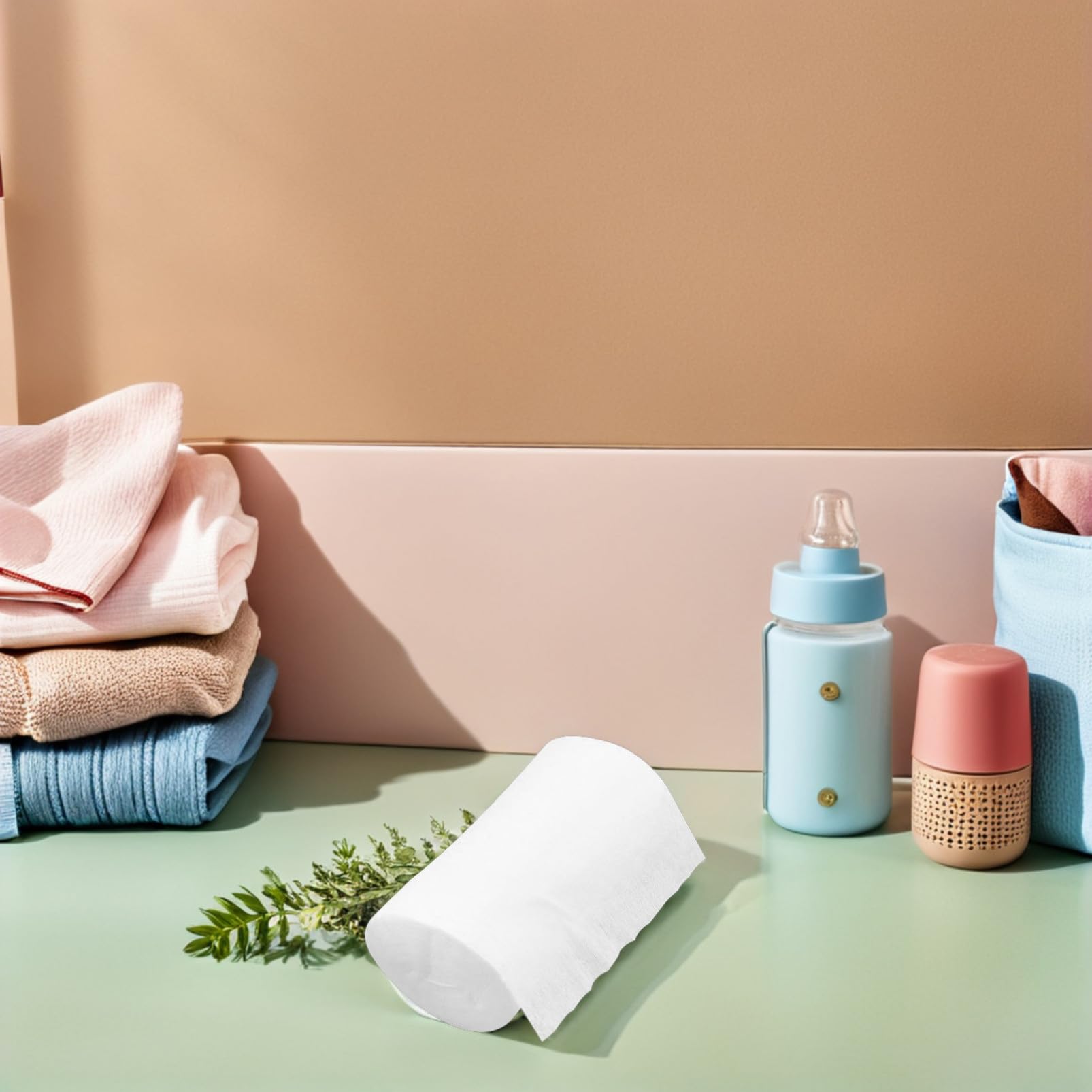 Abaodam Lot de 100 Lingettes en Fibre pour Couches Lavables, Blanc, Protection Absorbante Pratique pour Bébés