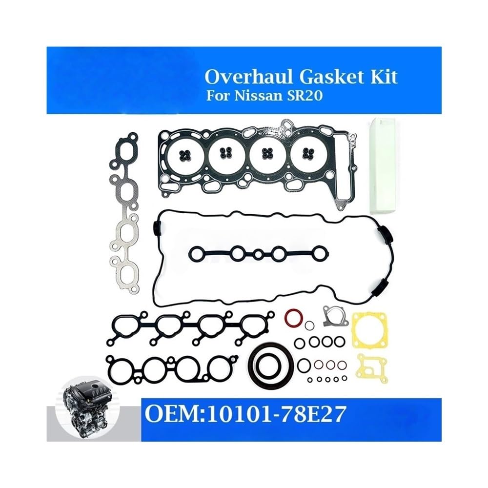Engine Full Gasket Set Rebuild Kit SR20 Compatible with Nissan Bluebird 2.0L DOHC Serena C23M 16V 2.0 SR20DE Car Accessories OEM 10101-78E27