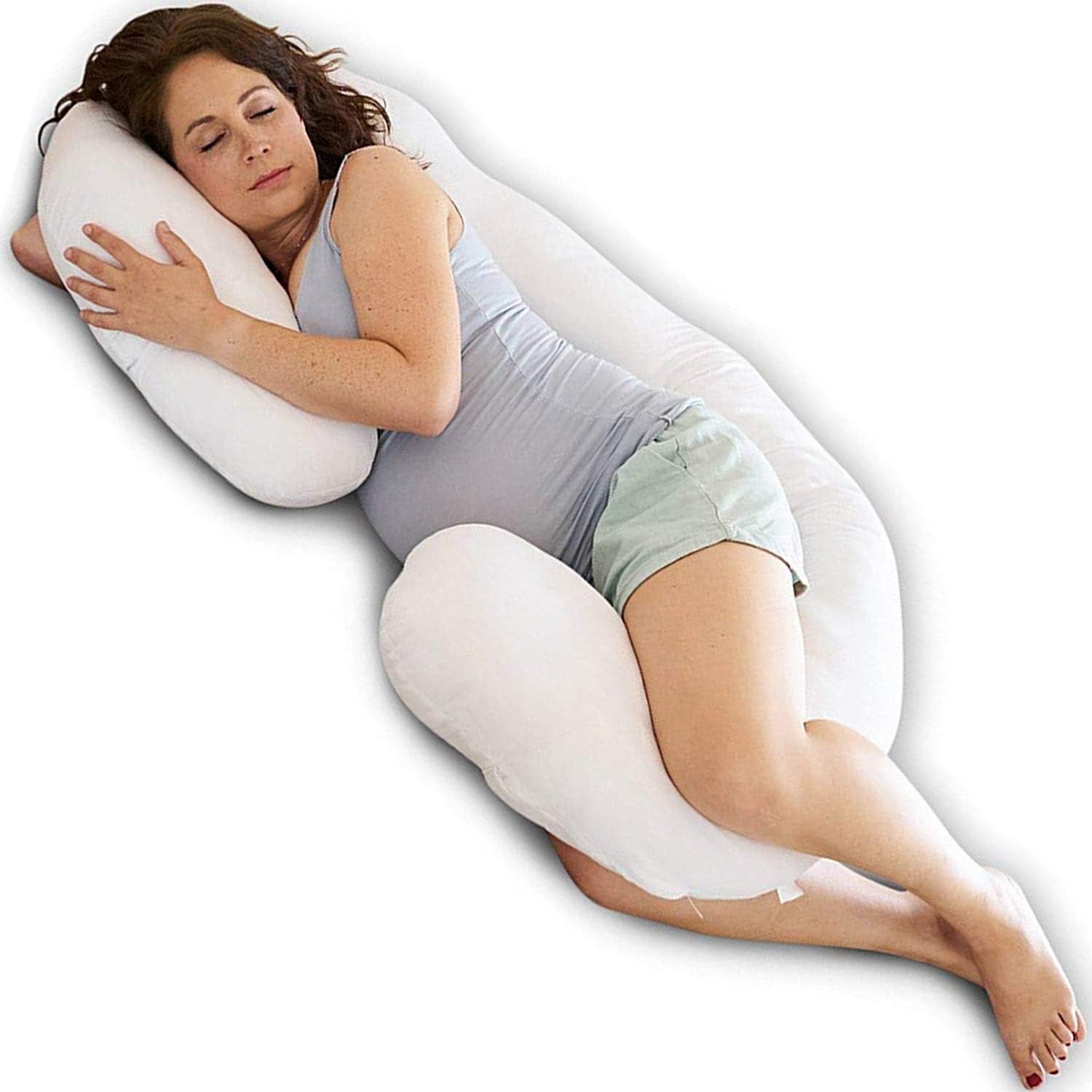 Lalumba Pregnancy Pillow Orthopaedic Body Pillow, Neck Pillow/Pregnancy Breastfeeding Cushion Pillow White