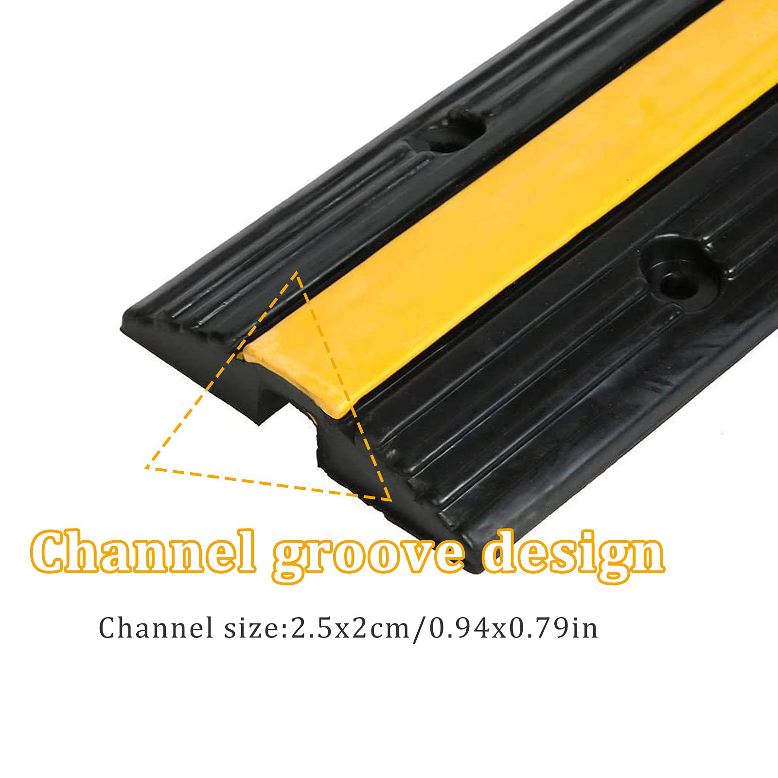 Cableor Ramp, 1 Canal Cableor Piso Entrada Reductor de Velocidad Cableor Rampa Reductor de Velocidad de Goma Canal Ranura, Reductor de Velocidad para Cubierta Cable/Alambre/Cable,