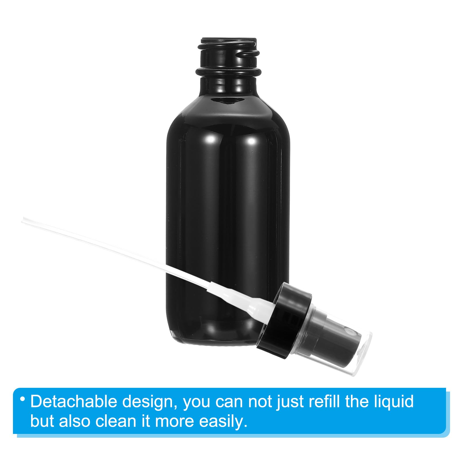 PATIKIL 12pcs 4oz Bouteilles De Pulvérisation En Verre Vide Noir | Buse Anti-Fuites, Brumisateur D'eau Jet, Pour Solutions De Nettoyage, Pour Plantes, Pour Cheveux