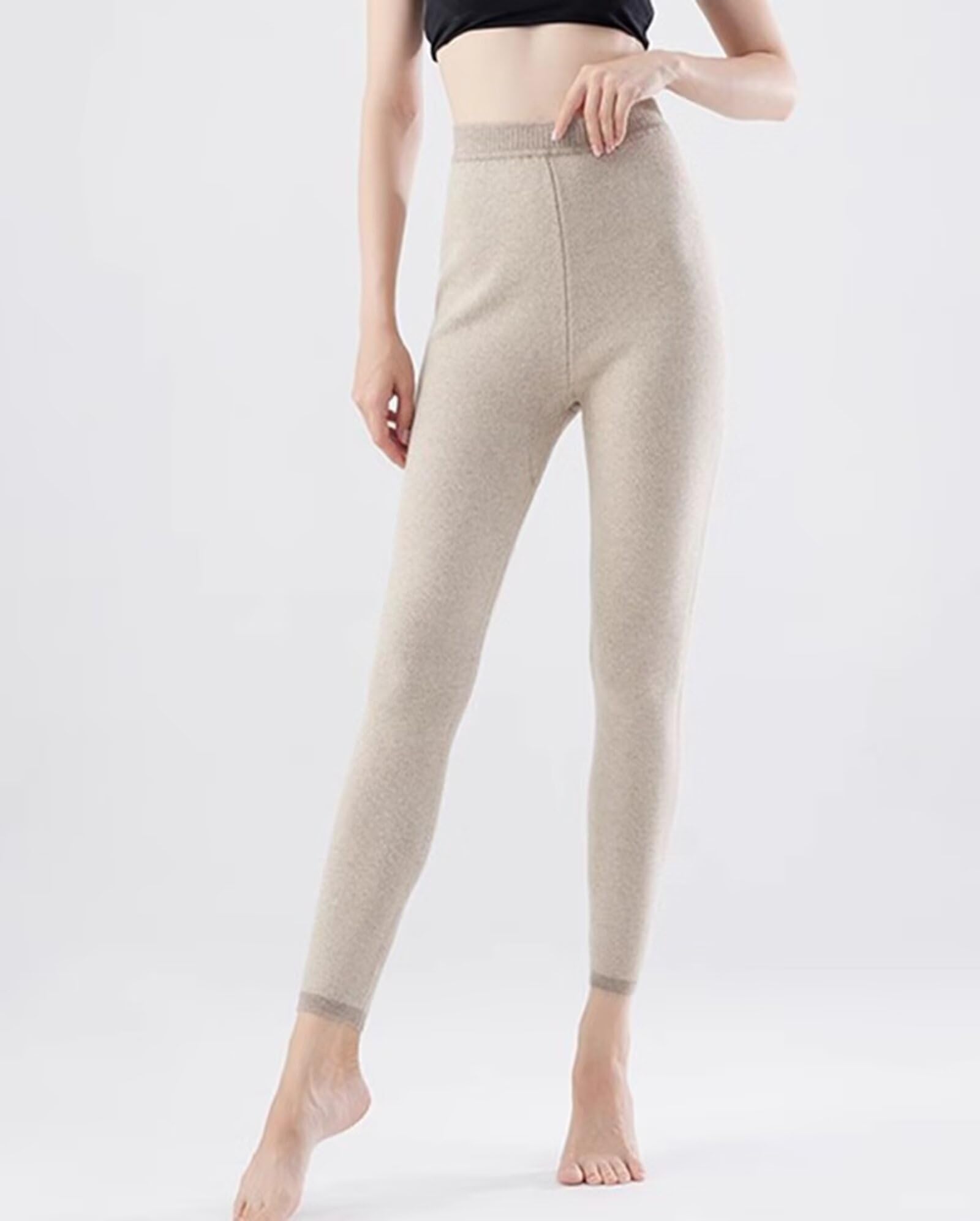 100% Cachemira Leggings térmicos,pantalón Ropa Interior térmica para Hombres y Mujeres, Invierno cálido pantalón térmico para Caminar Esquí Caza