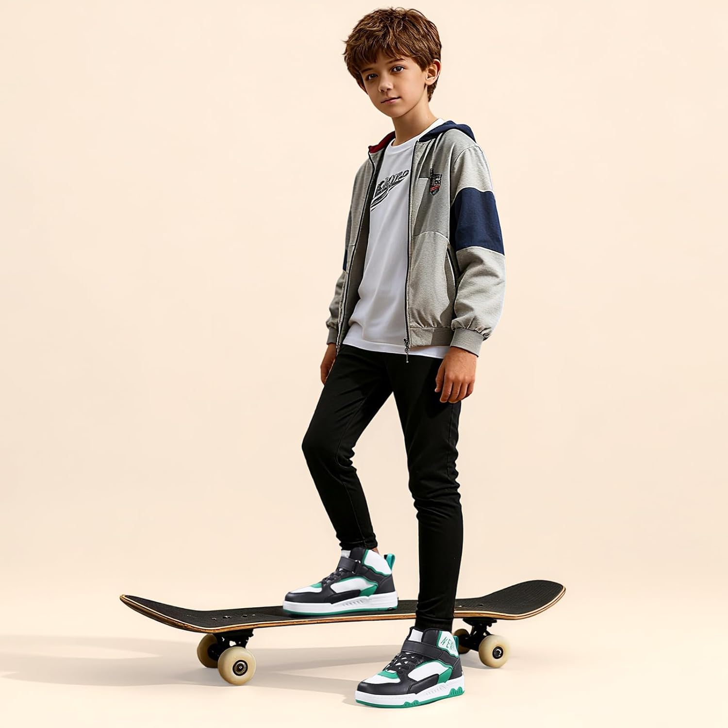 Kids Sneakers for Boys Girls High Top Skate Shoes Unisex-Child Casual Walking Shoes Lightweight Breathable Non-Slip Athletic Shoes - Image 2