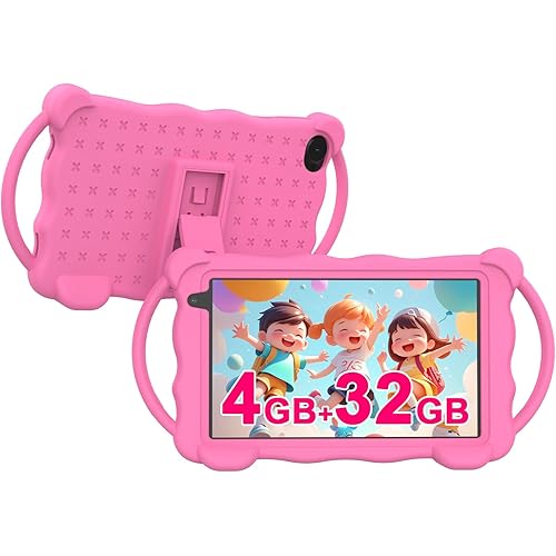 Kids Tablet 7 inch for Children,32GB ROM Toddler Learning Tablet with Protective Case,Pre-Installed Educational Apps, Parental Control,Gift for Boys and Girls. (Pink)