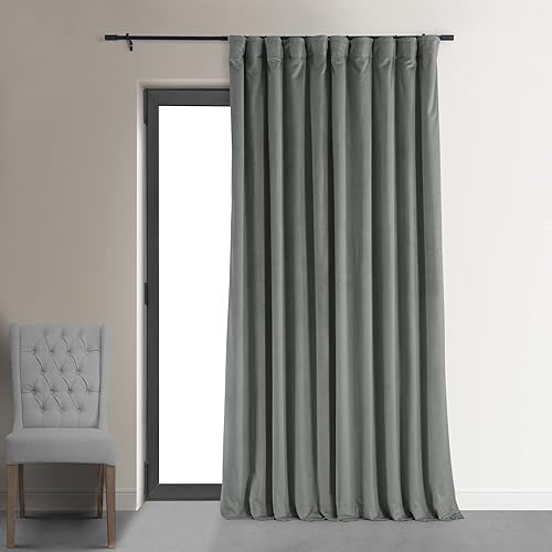 Miniatura 24 de HPD Half Price Drapes Cortinas Opacas Térmicas de Terciopelo Signature para Sala de Estar de 84 Pulgadas de Largo (1 Panel) con Bolsillo para Barra,
