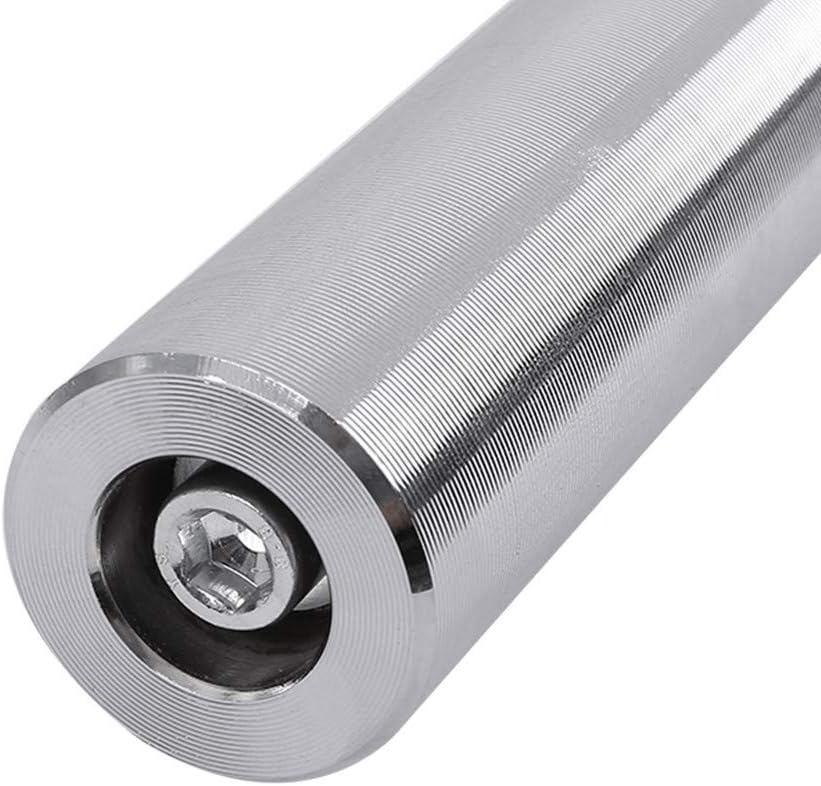 5' Olympic Barbell Weightlifting Bar 60" Threaded Chrome Standard Solid Steeel Weight Bar Home Gym Cross Strength Training Weight Lifting Machine with 2" Hole and Diamond Knurled Surface 500Lbs (A)