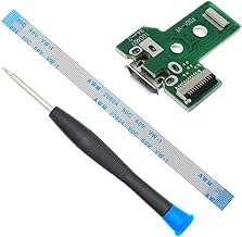 MMOBIEL Charging USB Port Replacement compatible with Playstation 4 CUH-12XX / PS4 Slim CUH-2XXX / PS4 Pro CUH-7XXX 12 Pin Flex Cable Incl. (+) Screwdriver
