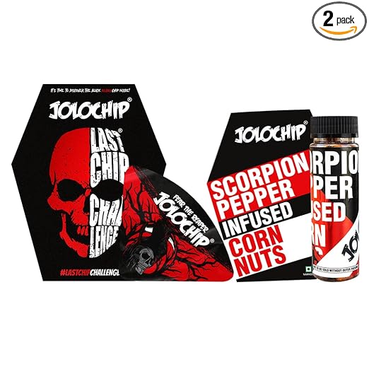 JOLOCHIP COMBO OFFER  SCORPION PEPPER INFUSED CORN NUTS & JOLOCHIP LASTCHIPCHALLENGE