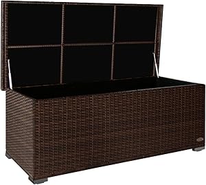 RS Trade Sienna 650L Polyrattan Auflagenbox Braun