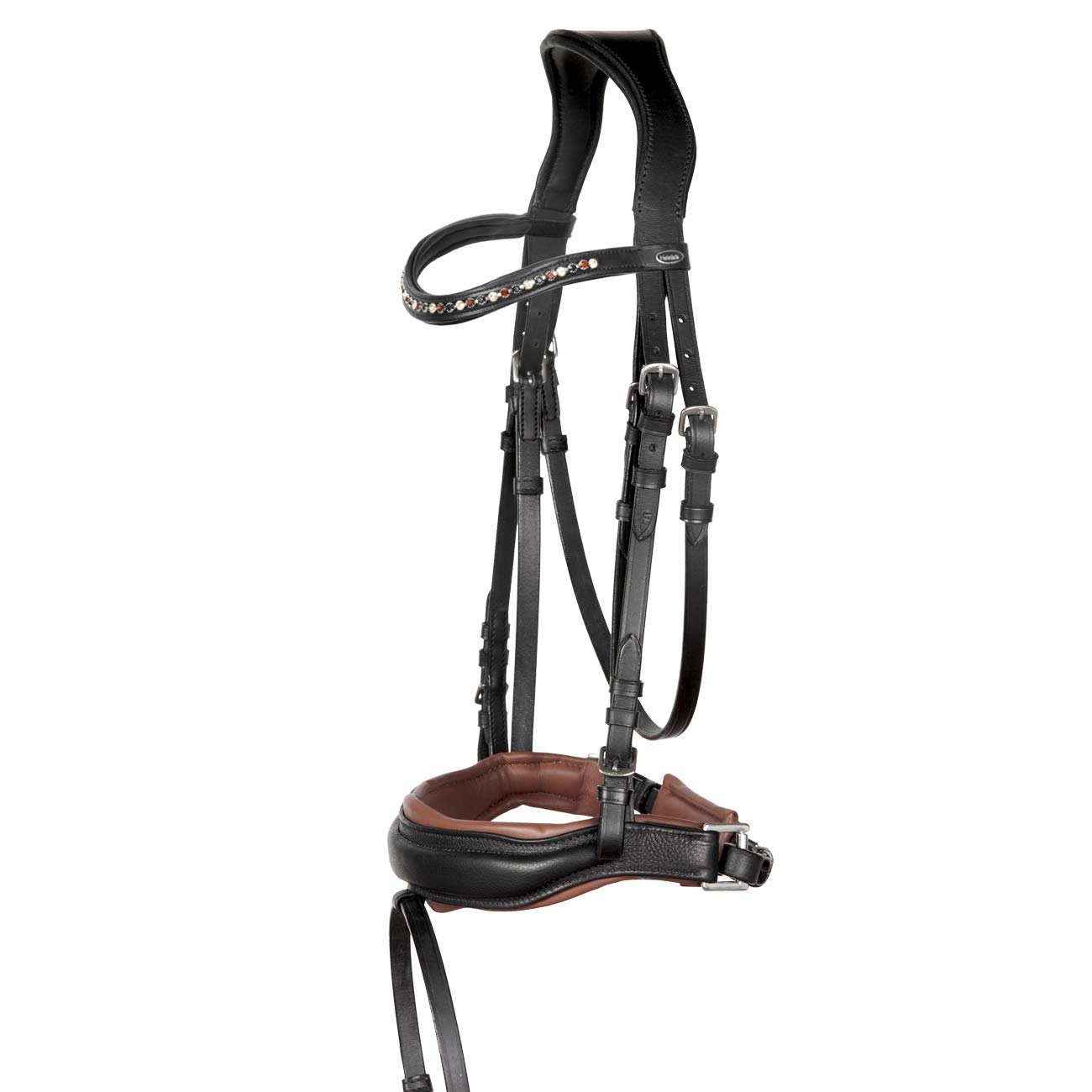 Heinick Comfort Trense - Englisch Kombiniertes Reithalfter In Schwarz Für Warmblut