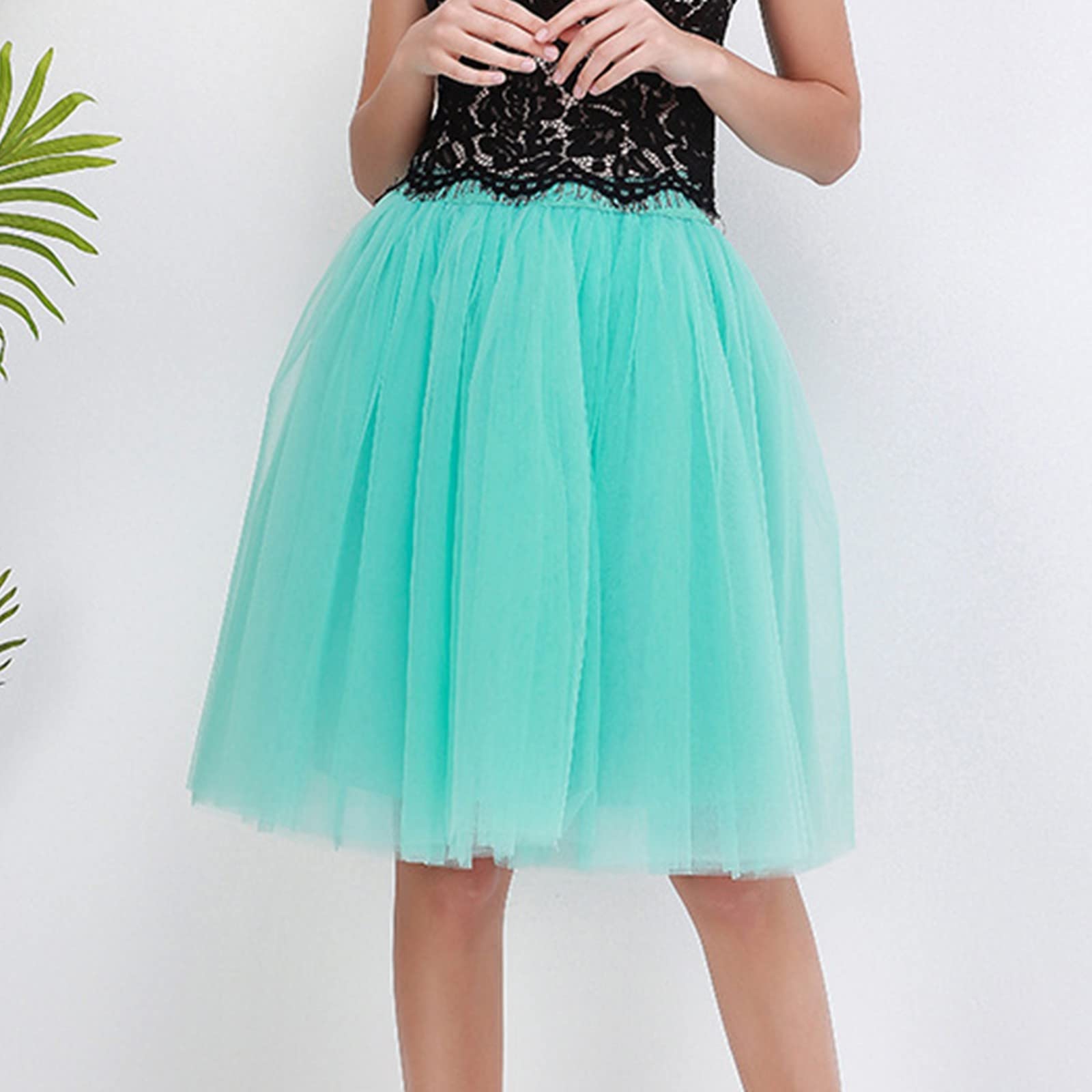 Jupes en tulle pour femme - Longueur genou - Tutu long - Jupe courte - Robe de carnaval 2026 - Paillettes
