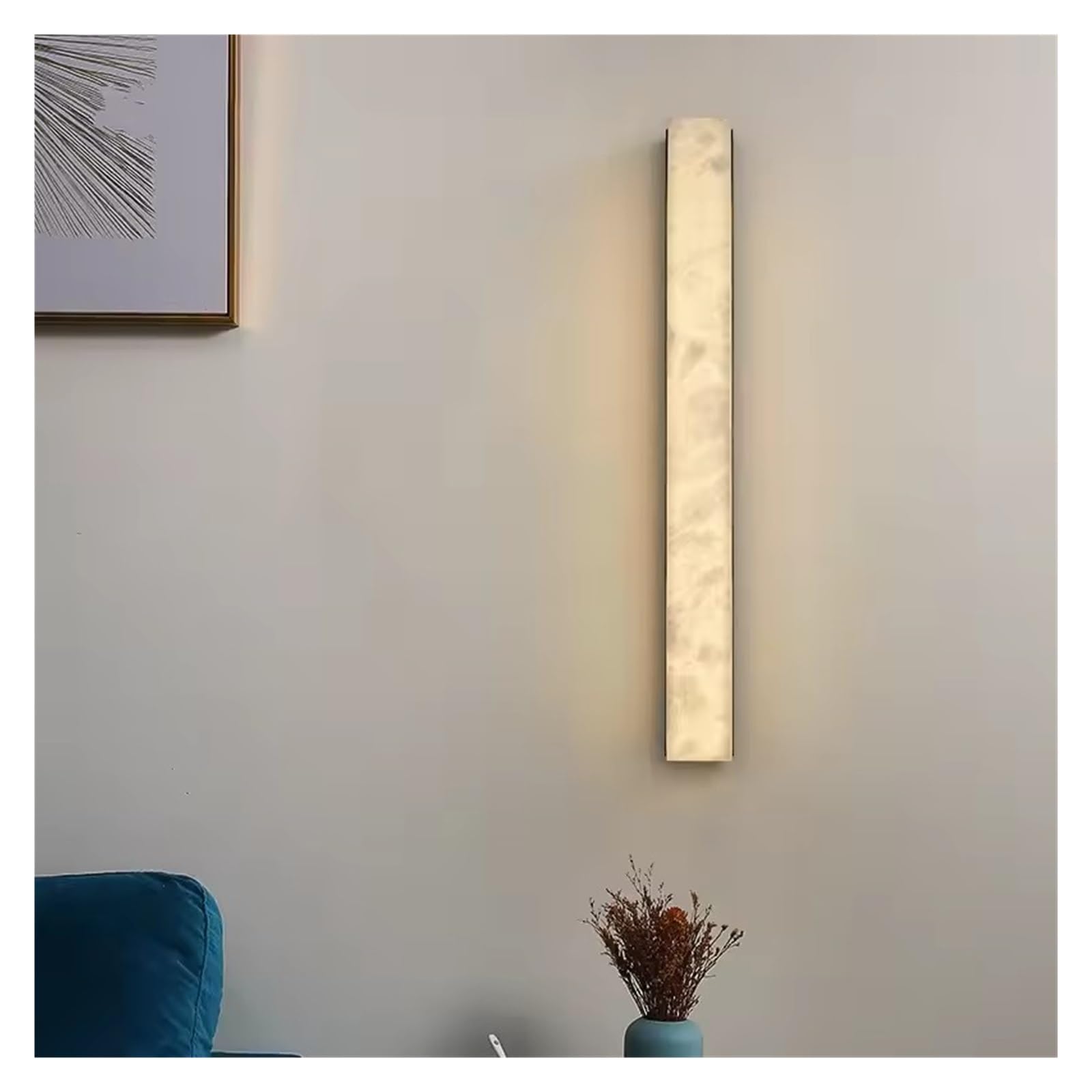 ASerZenith Marble Copper Body Wall Lamp Modern Minimalist New Chinese Living Room Tv Background Wall Decorative Lamp Aisle Corridor Bedroom,Black-80Cm