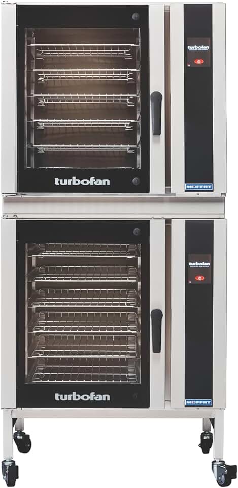 Moffat Turbofan E35 Full Size Countertop Electric Convection Ovens w/Stand, Double Stack w/Casters, Touch Control, 220-240v/50/60/1ph