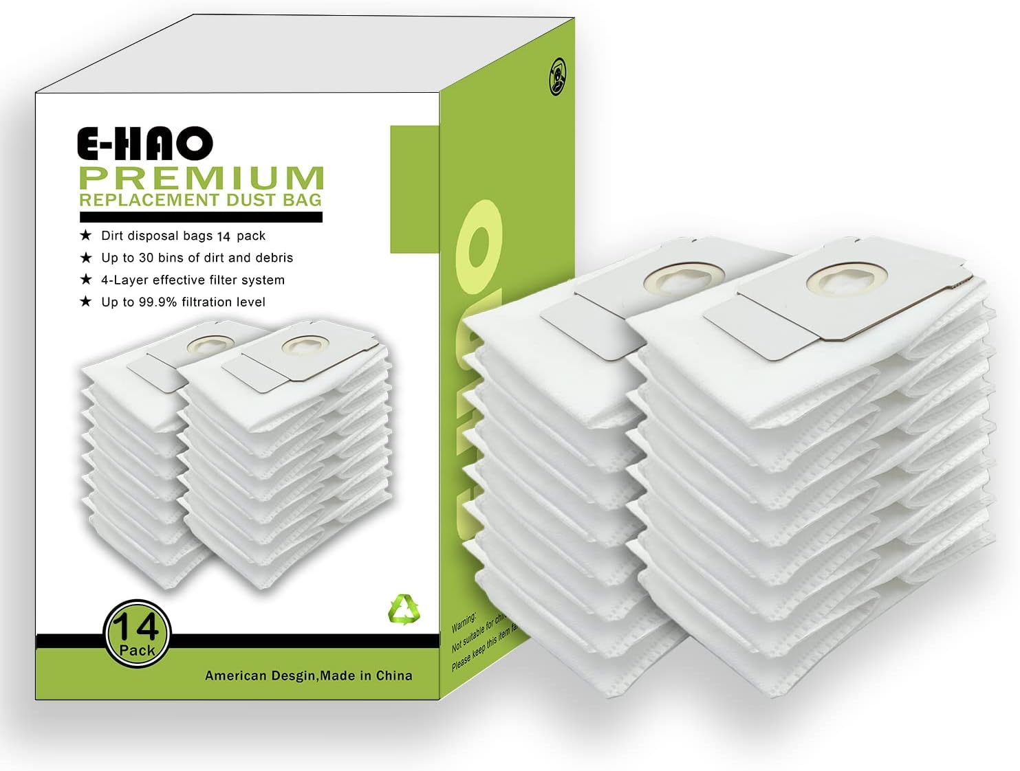 EHAO 14 Pack Upgraded Vacuum bags compatible for iRobot