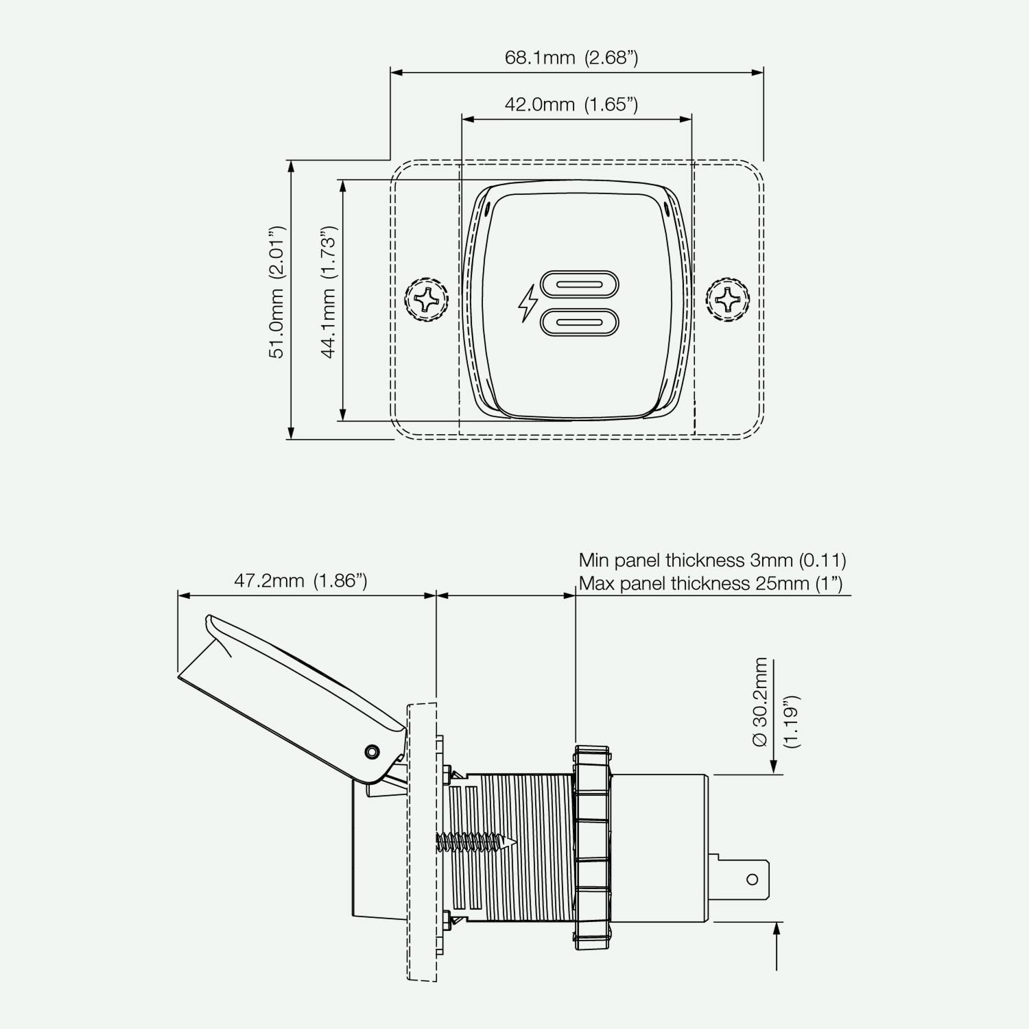 Scanstrut SC-USB-F3 Flip Pro Max - Double Prise de Charge USB-C
