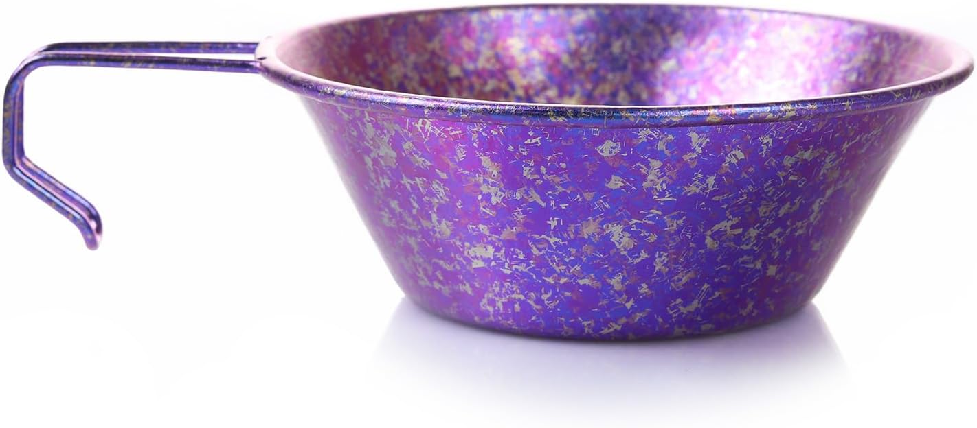 Titanium Bowl Sierra Cup Outdoor Camping Backpackers Cup Lightweight Compact Mug Pan with Handle 300ml (Titanium-4 PCS)