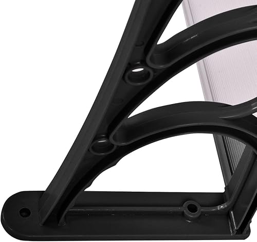 Miniatura 7 de Tangkula toldo para ventana de 40 x 40 pulgadas, toldo moderno de policarbonato para puerta delantera o patio, toldo para protegerse del sol, 3