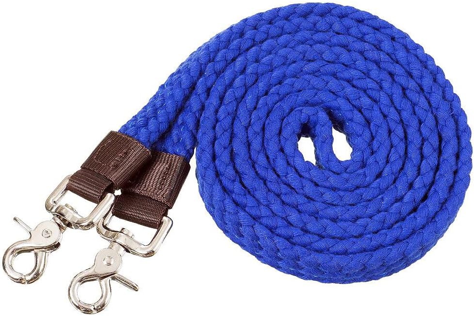 Tough-1 Pro Cotton Roping Rein Royal Blue