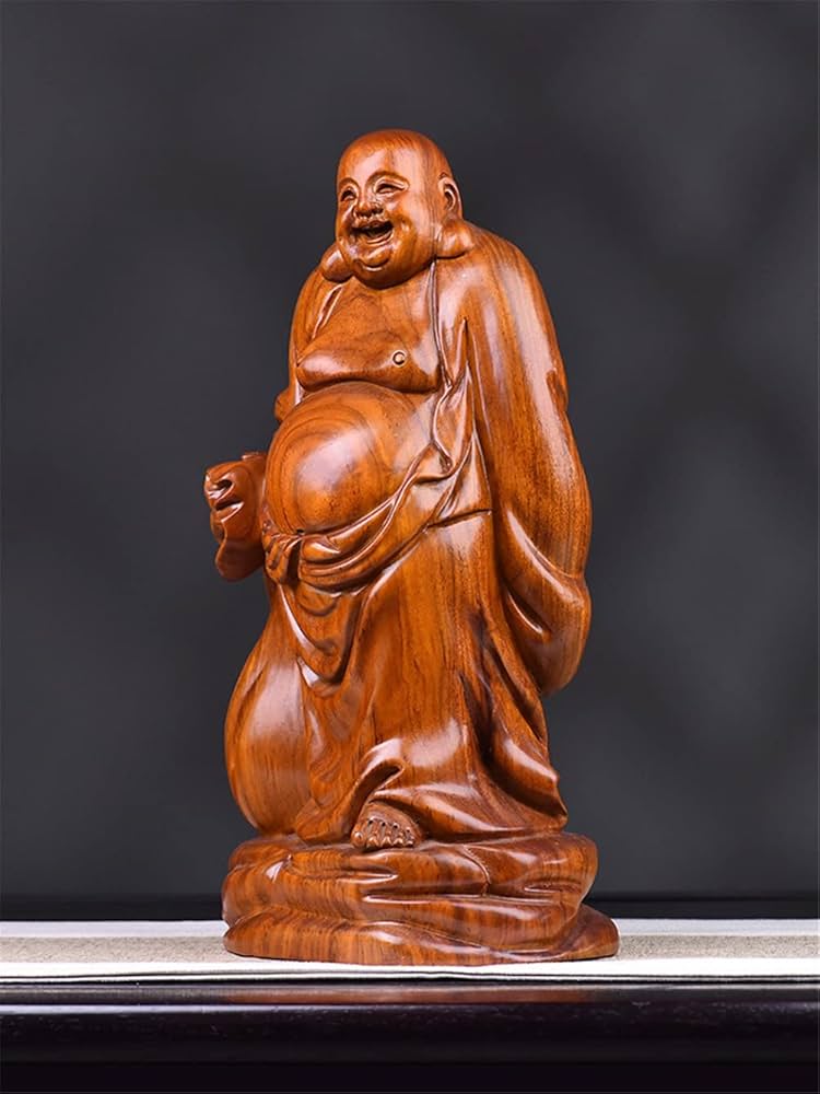天然木　木彫り　七福神　布袋様 Amazon.co.jp: 仏像 木彫り 七福神 布袋 様 布袋さんの置物 木像