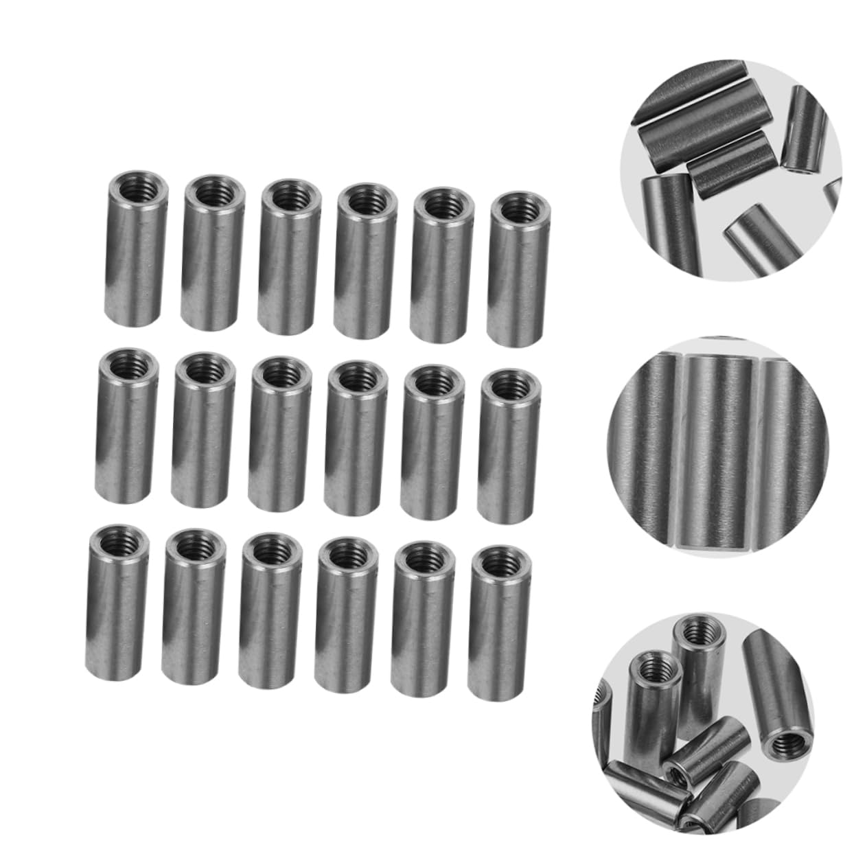 Cabilock 20pcs Sturdy Lengthened Welding Nuts Stainless Steel Connecting Nuts Cylindrical Design for Versatile Applications Included