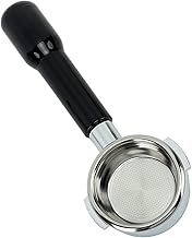 58mm Bottomless Portafilter, 2 Ears Bottomless Naked Portafilter with Filter Basket, Aluminium Alloy Portafilter Handle Barista Tool Fit for Home & Commercial Espresso Machine (C2 Plastic Black)