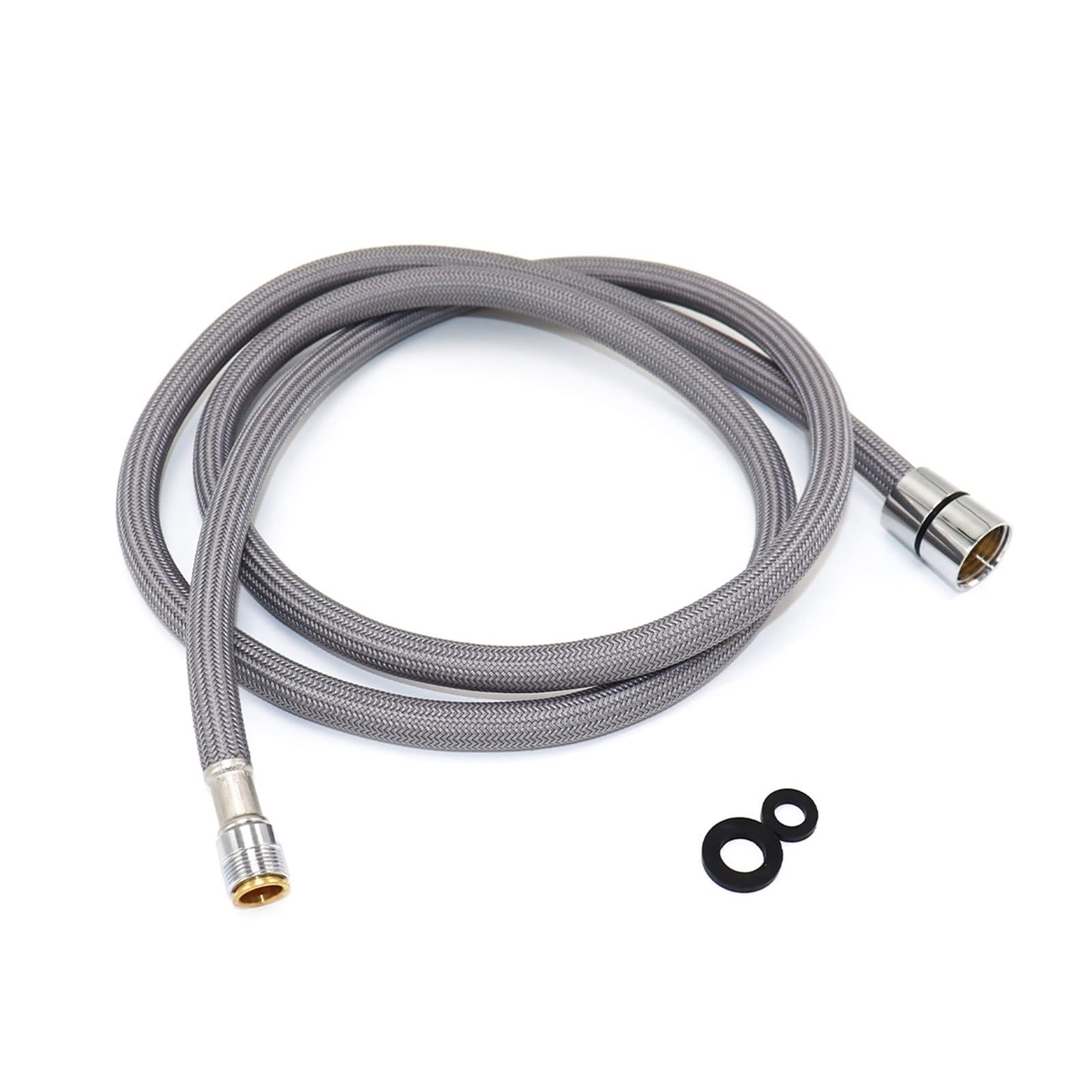 F1 / 2 M15 * 1 Nylon Intrecciato Flessibile Flessibile Rubinetto da Cucina Rubinetto Estraibile Tubo Movimento Motion Plumbing Tubo Idraulico Gel di silice Tubo Interno Grigio