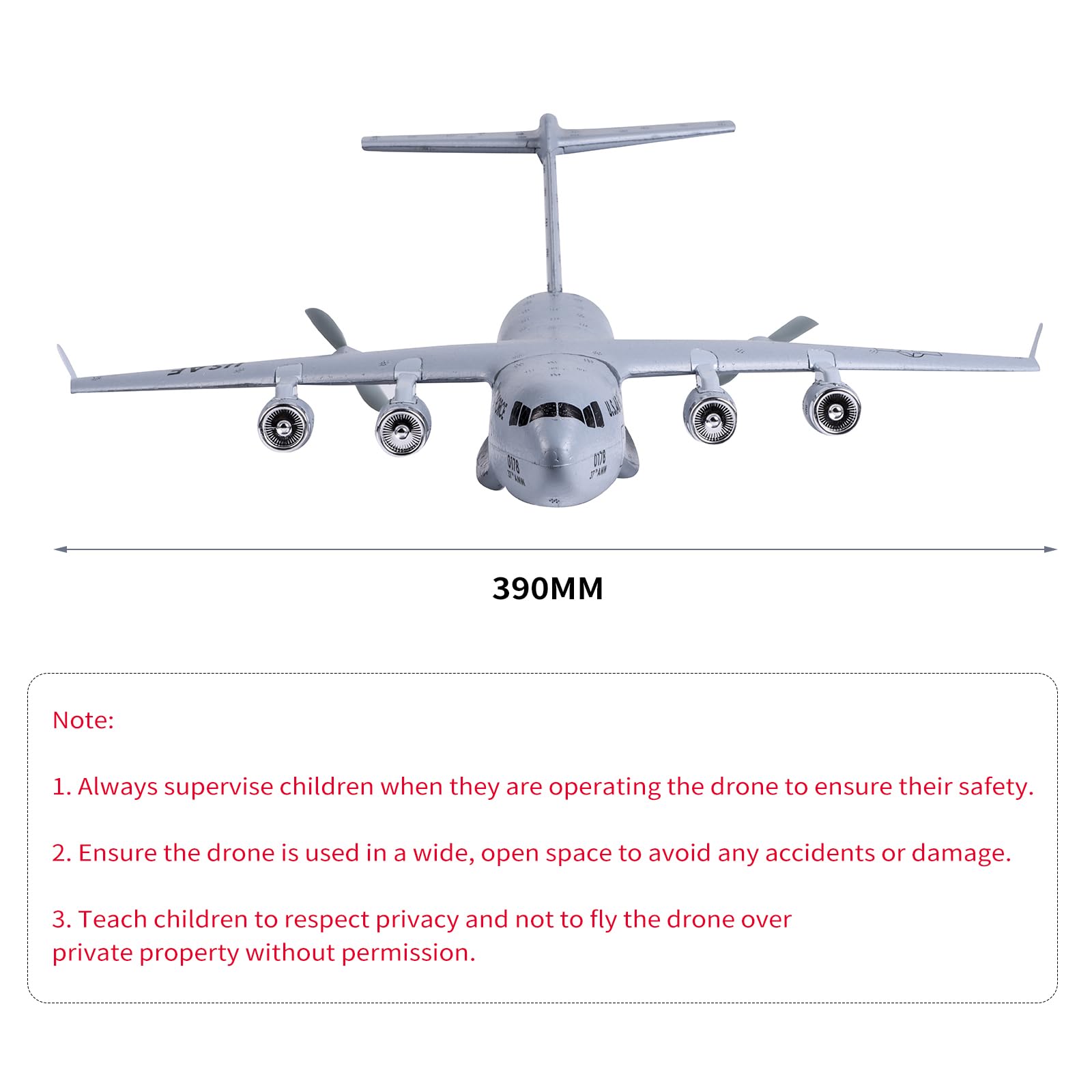 Jemora Aereo telecomandato, Trasporto 390 mm di Apertura alare 2,4 GHz 2 canali giroscopio a 6 Assi EPP Aliante telecomandato RTF per Principianti - 2 batterie