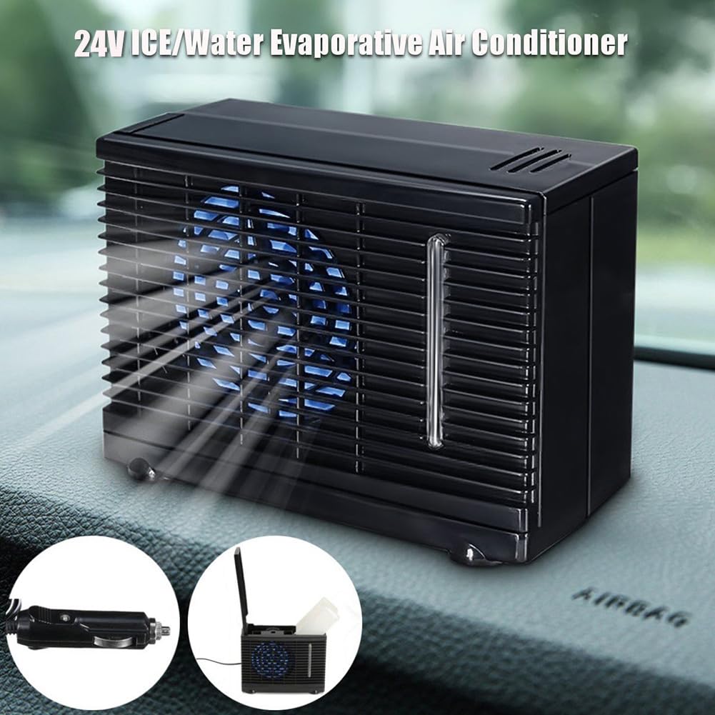 Climatizzatore Universale per Mini Auto – Ventola di Raffreddamento Evaporativo da 24 V per Auto, Camion e Casa (Nero)