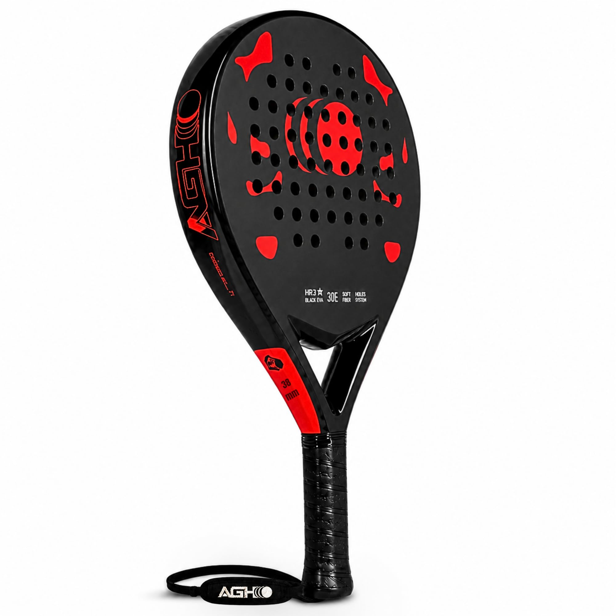 Racchetta da padel, telaio leggero in fibra di vetro e nucleo in EVA, racchetta da padel ad alta aderenza con borsa per il trasporto, per principianti e giocatori intermedi