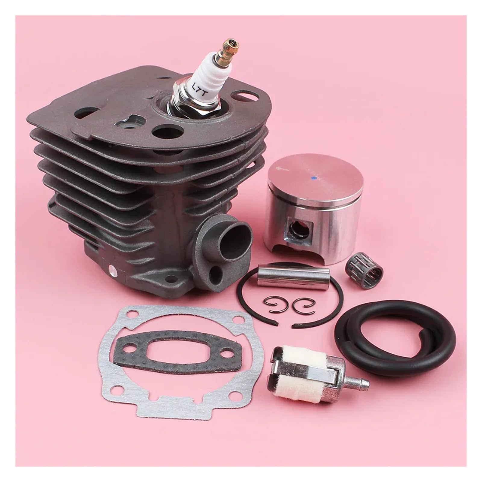 Kit de Junta de bujía de línea de Filtro de Combustible de pistón de Cilindro for H-usqvarn 55 51 Pieza de Herramienta de jardín de Motosierra 46mm