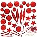 Festive 110 Piece Assorted Christmas Ornament, Red