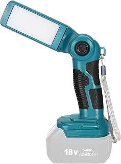 YEX-BUR 12W 1000LM LED Flashlight Work Light Powered by Makita 18V Lithium Ion Batteries BL1850 BL1830, Jobsite Handheld Spotlight Desk Lamp with 5V 2.1A USB Port, 90 Degree Pivoting Head