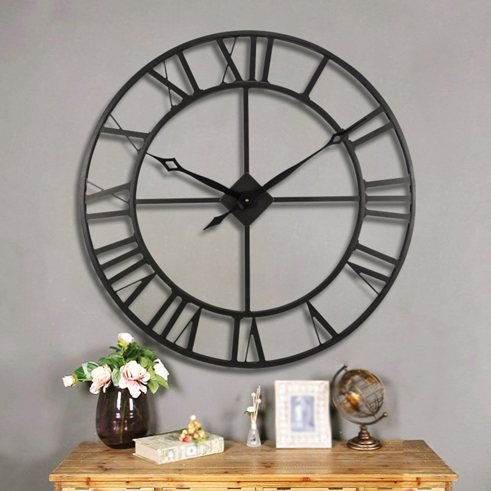 Amazon.co.jp: アイアンアートの壁時計、レストランの壁時計のキッチン