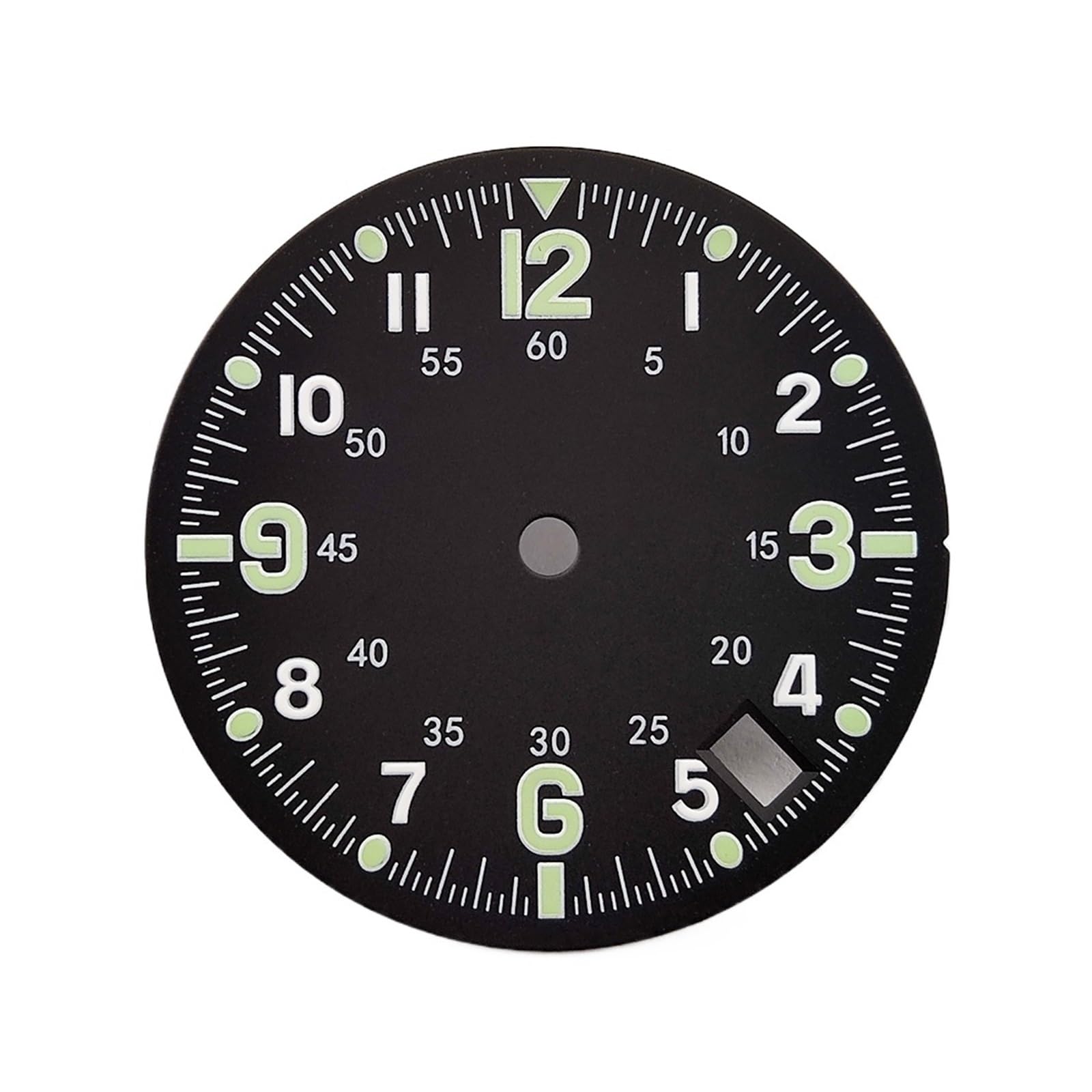 Saharuse Cadran de Montre en Acier 28.5mm, 1 pièce, fenêtre Calendrier 4.5 Heures adaptée au Mouvement NH34 NH36 NH35, Accessoires Remplacement for Hommes(Dial-1)