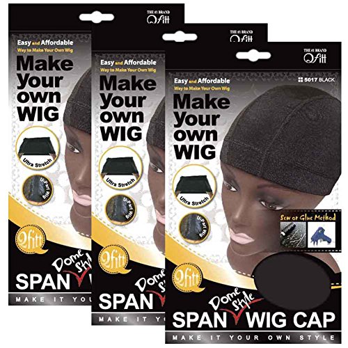 (3 Pack) Qfitt - Spandex Dome Style Ultra Stretch Wig Cap #5017