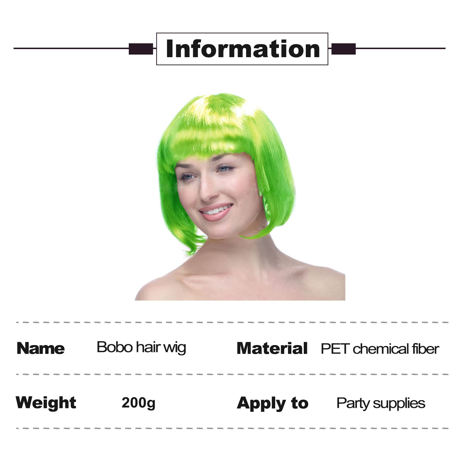 Green Bob Wig, Premium Quality Green Wigs for Women Perfect for Amy Winehouse Costume and ABBA Wig Easy to Wear and Style - Image 2
