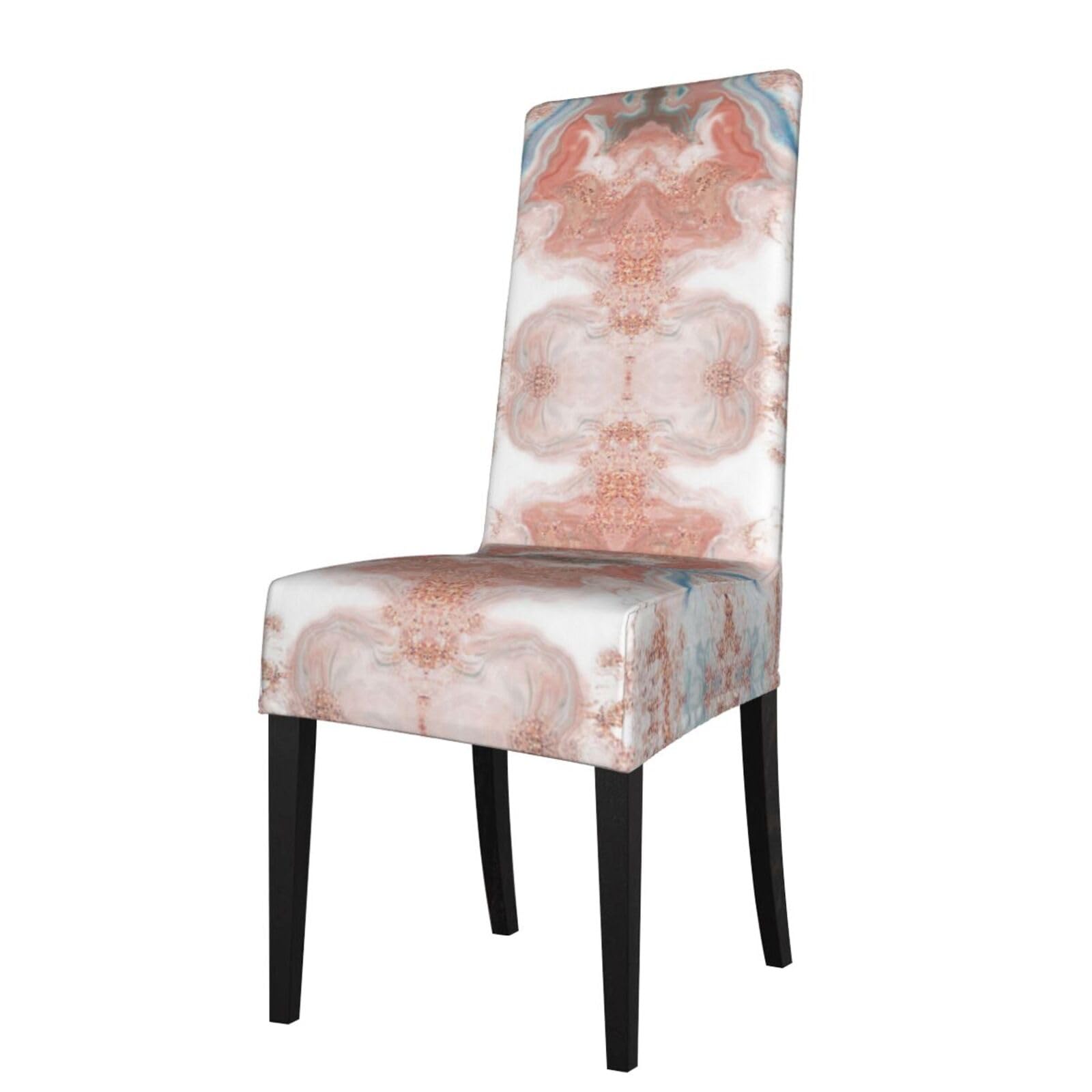 Lkymoh As Picture Colourful Marble, Chair Covers Stretch Chair Slipcovers For Dining Room, For Party Pet Protection Universal Fit Soft Polyester
