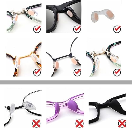 Miniatura 3 de 16 pares de almohadillas de nariz de espuma para la nariz, almohadillas adhesivas antideslizantes ajustables para la nariz para anteojos, lentes en