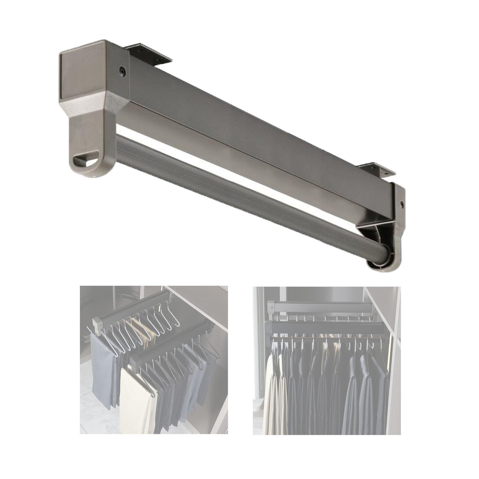 Barre de penderie extensible en alu réglable pour vêtements