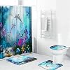 GBHNJ Shower Curtain rods for Bathroom 4pcs Ocean Dolphin Fabric Shower Curtain Set Waterproof Curtains w Hooks Pedestal Rug Lid Toilet Cover Bath Mats Bathroom Decor