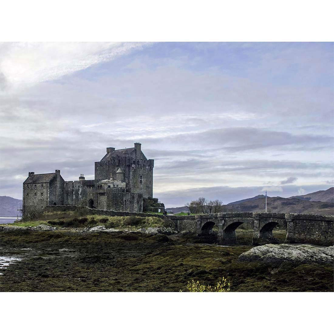 Wee Blue Coo Eilean Donan Castle Kyle Scotland Wide Art Print Poster Wall Decor 12X16 Inch