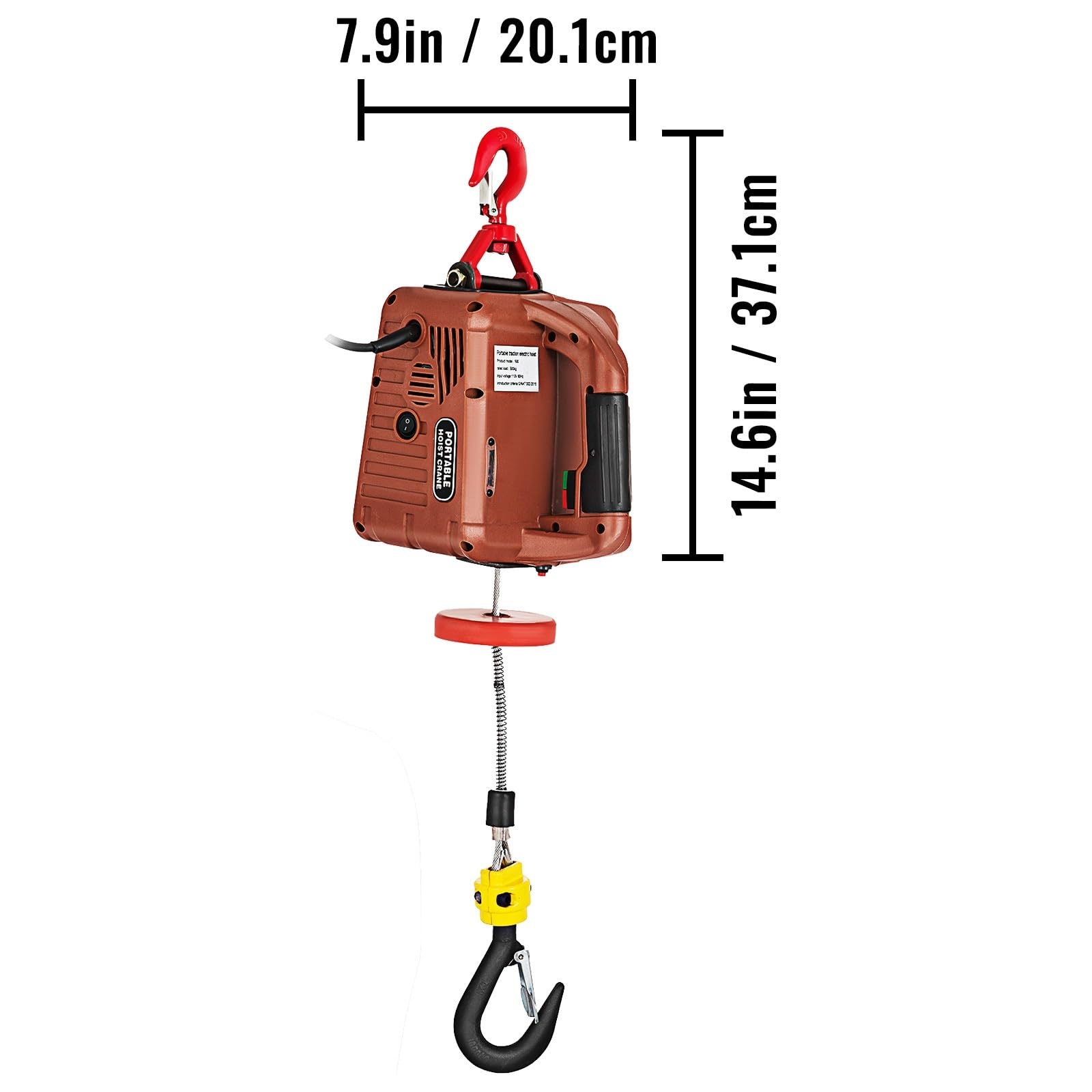 500Kg Przenośny Mini Wciągnik Elektryczny Dźwig Z Wciągarką AC Wersja Przewodowa 885000 Podnoszenie PullzAllll 7.6M Z Pilotem