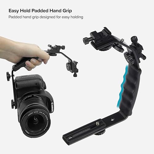 Miniatura 4 de LimoStudio AGG1179 - Soporte para cámara fotográfica de alta resistencia con soportes de zapata de flash estándar, AGG1179