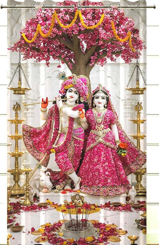 God Curtain with God Images | Pooja Room & Mandir Door Curtain | 7 feet| Set of 10-picture-19